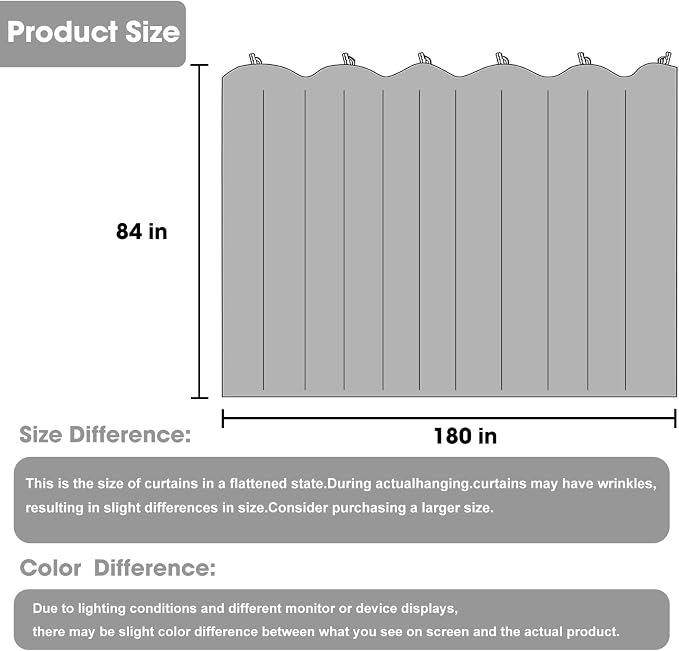 Room Divider Blackout Curtain Track Curtains Wall Dividers Panels Screen - Image 7