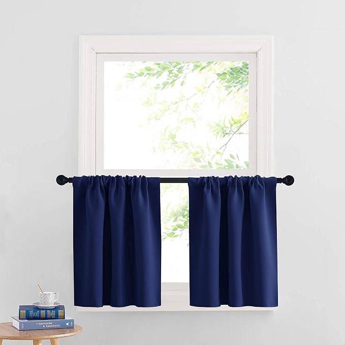 RYB HOME Cafe Blackout Curtains 24 inch Length, RV Camper Window Curtains | by RYBHOME
