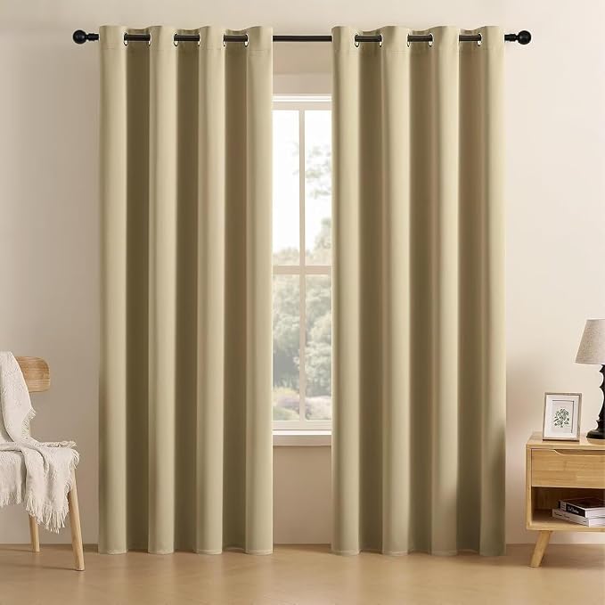 Joydeco Blackout Curtains for Bedroom 90 inch Long 2 Panels, Thermal Insulated by JOYDECO