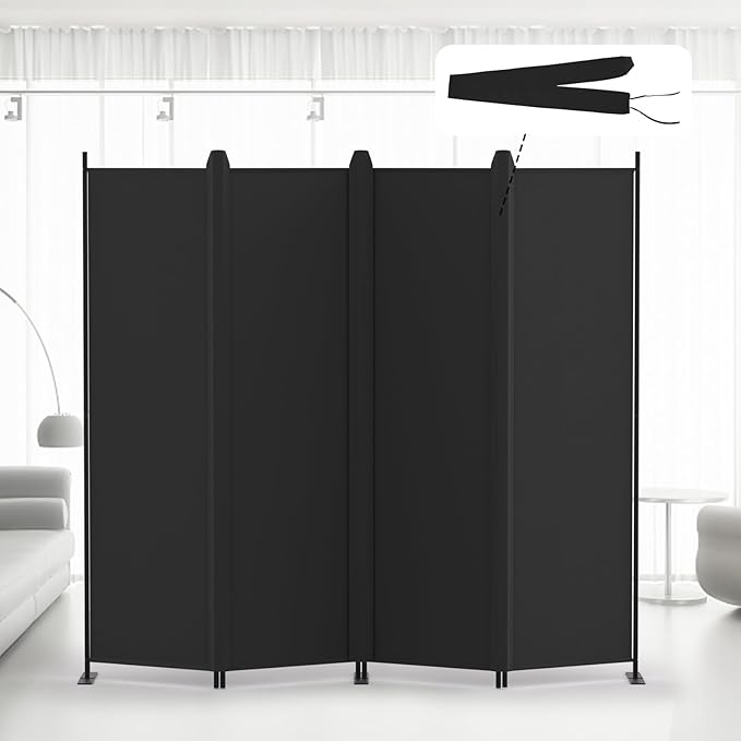 Kokorona 4 Panel Room Divider, 6FT Tall Folding Privacy Screen Wall Dividers by Kokorona