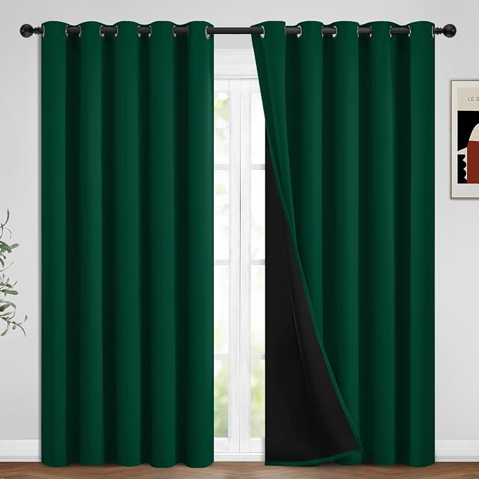 Yakamok Emerald Green Blackout Curtains 96 inches by Yakamok