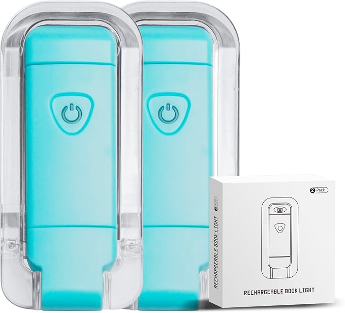 EGWASER Book Light for Reading in Bed, USB Rechargeable Clip on Book Lights by EGWASER