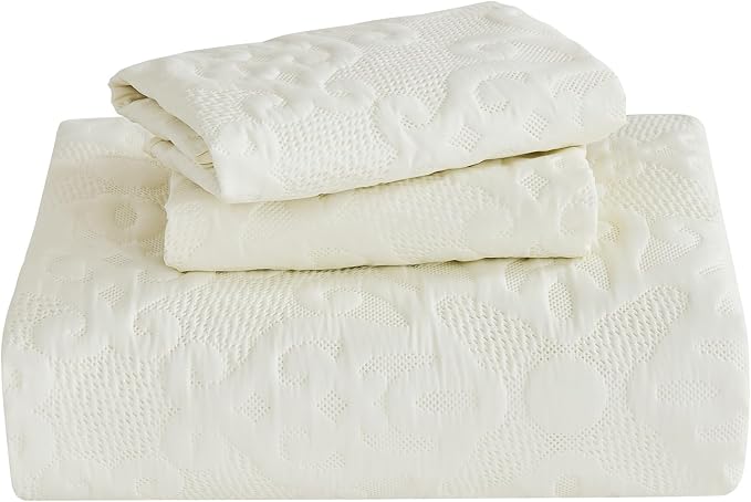 Kingnex Oversized King Bedspreads 128x120 Cream | Lightweight, Extra Wide Quilt - Image 7