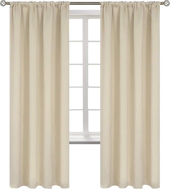 BGment Beige Room Darkening Curtains 72 Inches Long by BGment