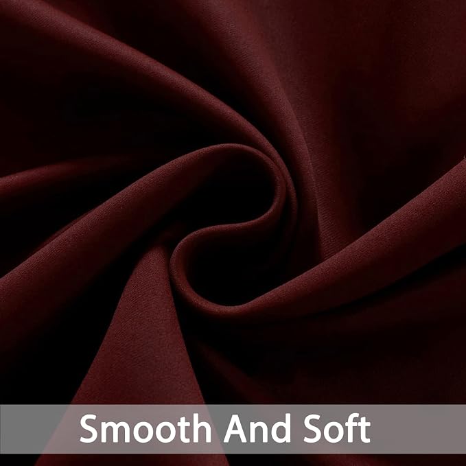 Yakamok Blackout Curtains 38x84 inch Burgundy Red Thermal Drapes-Bedroom | 2 - Image 6