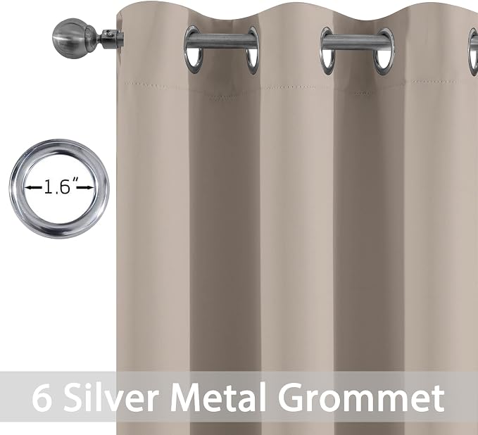 Yakamok Blackout Curtains 38x90 inch Natural Thermal Drapes-Bedroom | 2 panels - Image 2
