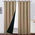 100% Blackout Curtains 84 Inch Long Natural Curtains 2 Panels by Lemomo