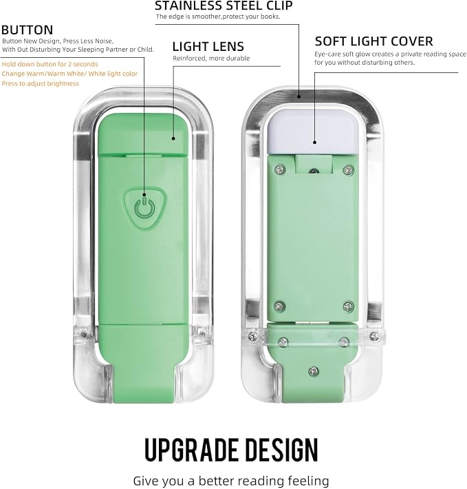EGWASER Portable USB Rechargeable LED Clip on Book Light - Image 9