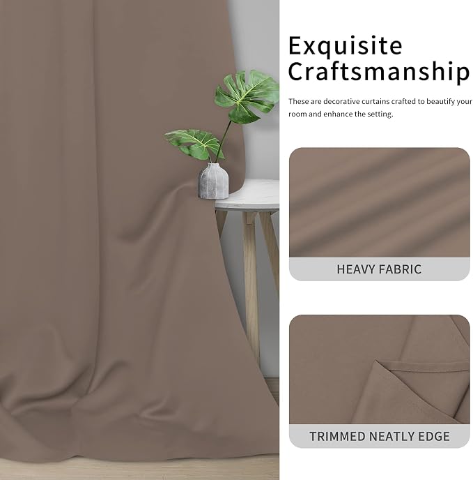Easy-Going Thermal Grommet Blackout Curtains, 2 Panels 42x63 in, Camel | - Image 5