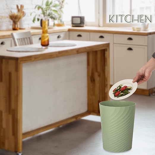 UUJOLY Plastic Small Bathroom Trash Can Wastebasket Garbage Can, Mint Green | - Image 5