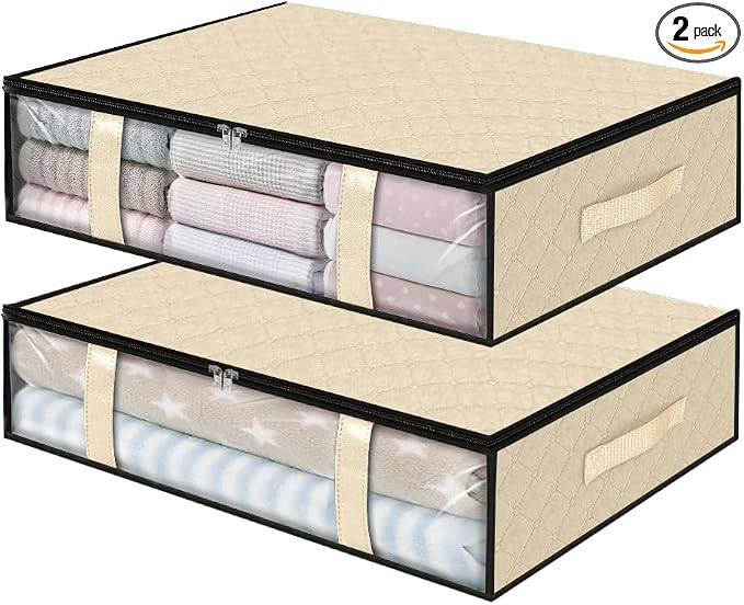 StorageRight Under Bed Storage Bags, 2 Pack, Comforters, Blankets and Seasonal by StorageRight