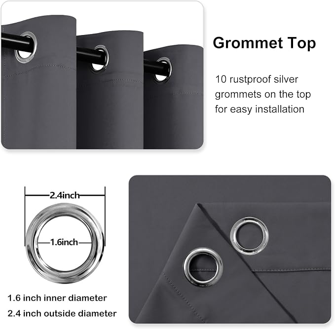 DWCN Blackout Curtains – Thermal Insulated Light Blocking Privacy Grommet Drapes - Image 6