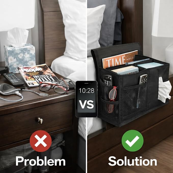 Dependable Industries inc. Essentials 7 Pocket Bedside Caddy Organizer - Image 3