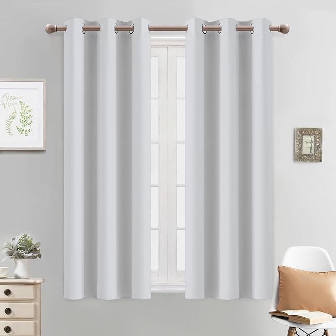 Yakamok Blackout Curtains 38x54 inch Greyish White Thermal Drapes-Bedroom | 2 by Yakamok