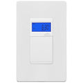 Enerlites 7 Days Digital in-Wall Programmable Timer Switch for Lights, Fans, and Motors, Single Pole, Neutral Wire Required, 18 ON/Off Timer Settings, with Blue Backlight, White, Screwless Wall Plate