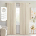 MIULEE Cream Beige Back Tab Blackout Curtains 52x80 Inch Length 2 Panel Set | by MIULEE