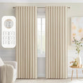 MIULEE Cream Beige Back Tab Blackout Curtains 52x78 Inch Length 2 Panel Set | by MIULEE