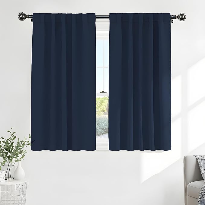 PONY DANCE Black Out Curtains 48 inch Long by PONYDANCE