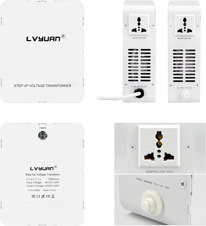 LVYUAN 3000W Watt Voltage Transformer Converter Step Up/Down Converter 110/120 Volt - 220/240 Volt with Circuit Breaker Protection for Euro China Korea Appliances[3 Year Warranty]