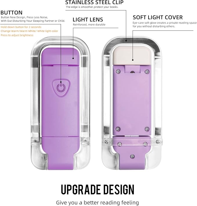 EGWASER Book Light for Reading in Bed, USB Rechargeable Clip on Book Lights - Image 9