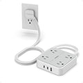 TESSAN Surge Protector Flat Extension Cord 5Ft, Flat Plug Power Strip | 4 by TESSAN