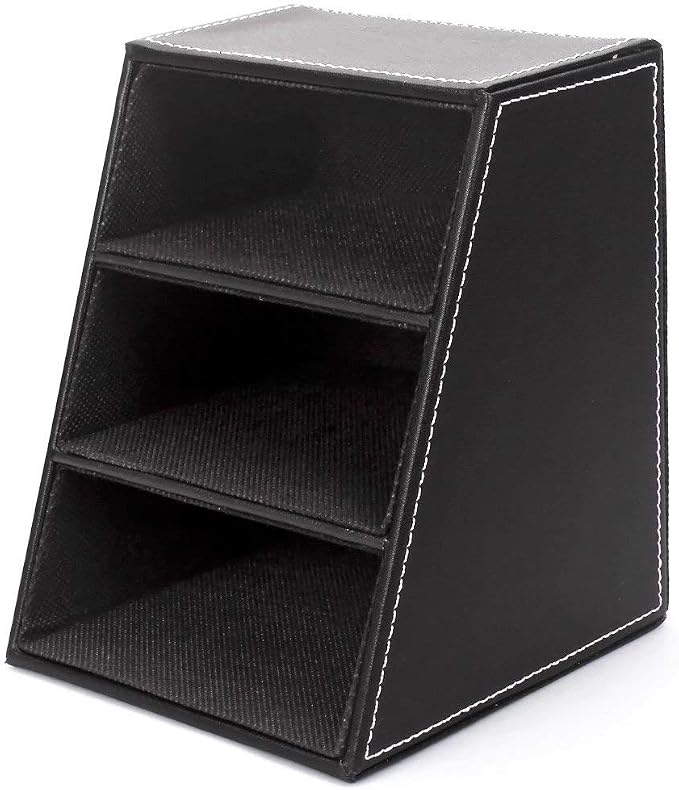 Black PU Leather Remote Controller Holder TV Guide CD Caddy Organizer - Image 3