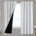 BGment Greyish White 100% Blackout Curtains 63 Inches Long by BGment