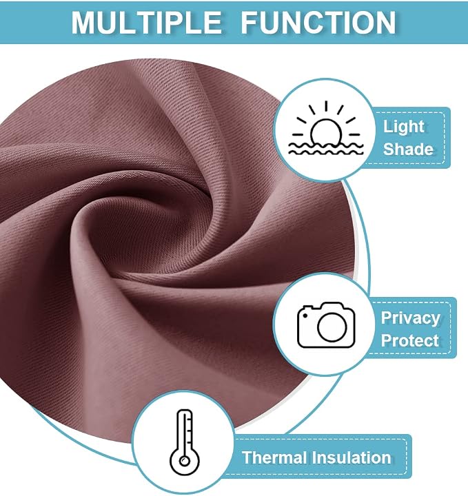 RYB HOME Short Blackout Privacy Curtains 30 inch Long - Image 5