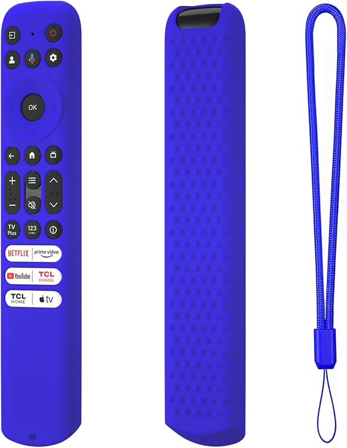 Hi Color Silicone Cover for TCL RC813 FMB1/RC923/RC902V Remote Protective Case Sleeve for TCL Smart TV Remote RC813 FMB1 Case Cover (Blue)