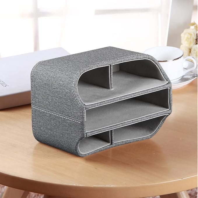 PU Leather 360° Rotatable Remote Control Holder, Nightstand TV Remote Caddy | - Image 5
