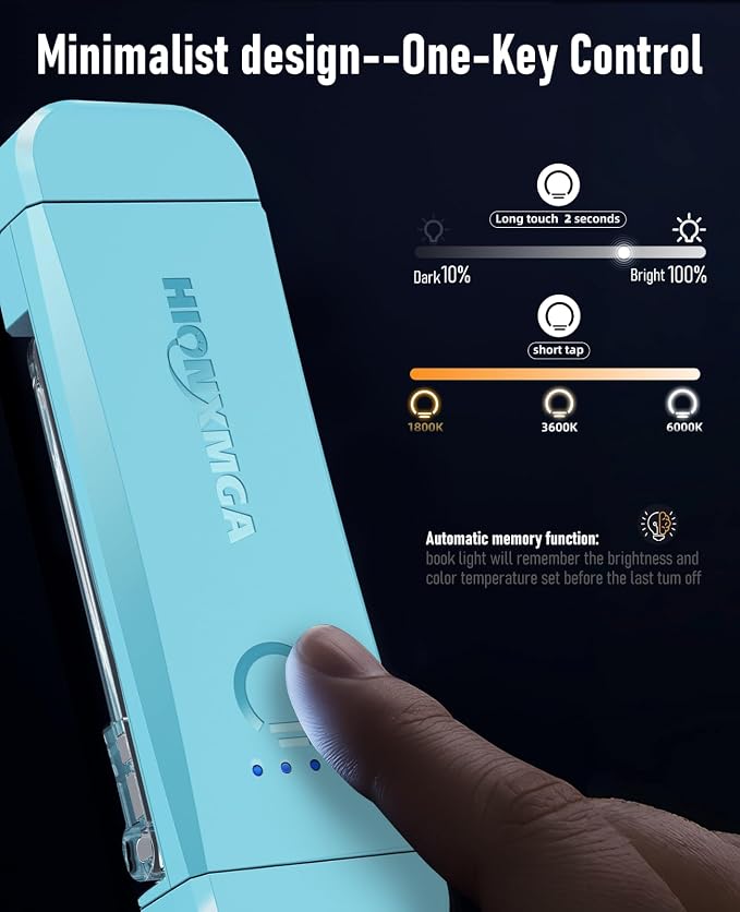HIONXMGA Book Light, Rechargeable Reading Light - Image 2