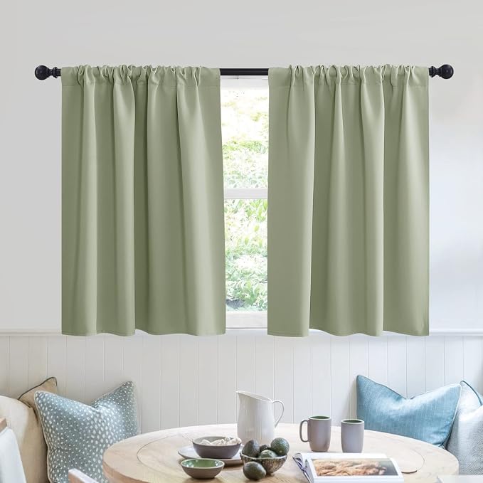 RYB HOME Short Blackout Privacy Curtains 30 inch Long by RYBHOME
