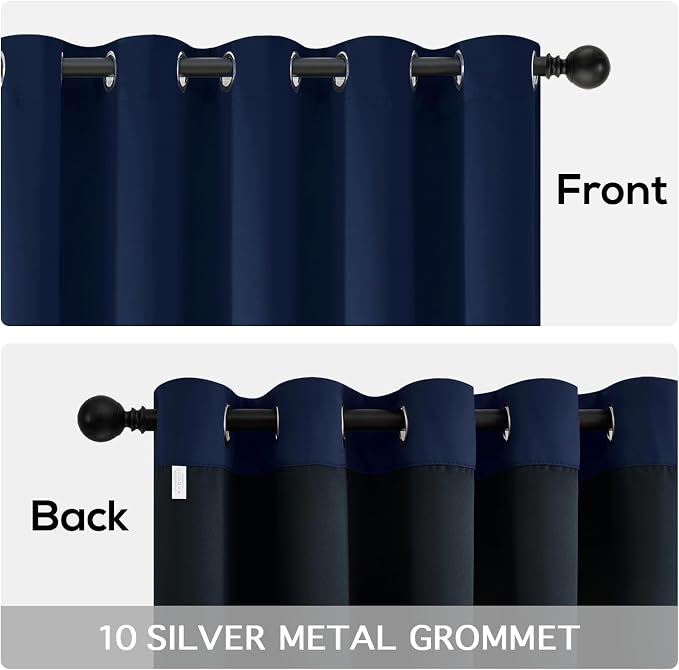 Yakamok Navy Blue Blackout Curtains 63 inches Long - Image 6