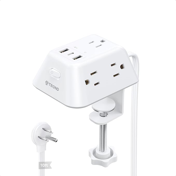 TROND Desk Clamp Power Strip, Desk Charging Station by TRONDOfficial