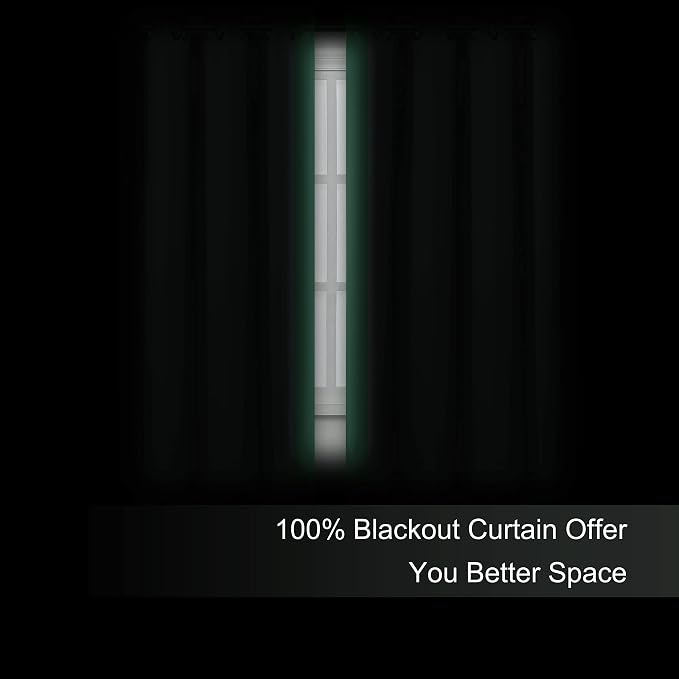 100% Blackout Curtains 52 x 72 Inch/Green Curtains 2 Panels - Image 4
