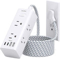 Flat Plug Extension Cord 6 Ft, One Beat 6 Feet Surge Protector Power Strip by OneBeat