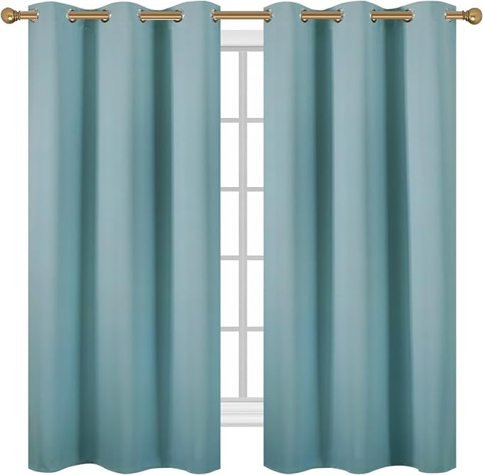 Diraysid Stone Blue Grommet Blackout Curtains - Image 2