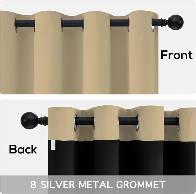 Yakamok Biscotti Beige Blackout Curtains 63 inches Long - Image 6