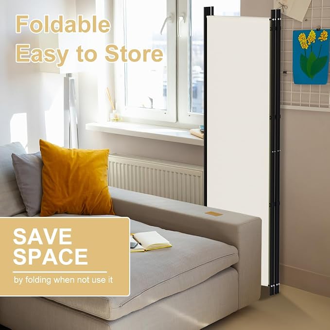 Kokorona 4 Panel Room Divider, 6FT Tall Folding Privacy Screen Wall Dividers - Image 3