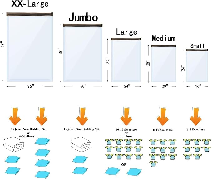 GONGSHI Vacuum Storage Bags, Space Saver Seal Bags - Image 3