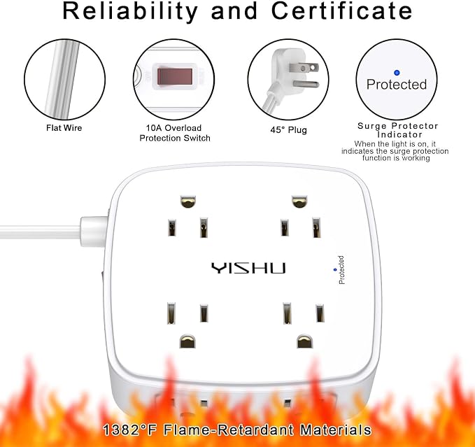 6 Ft Surge Protector Power Strip - Image 6
