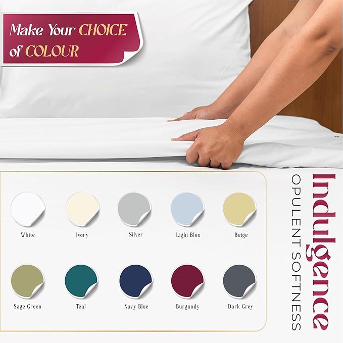 Mayfair Linen 100% Egyptian Cotton Sheets King Size - Luxury 1200 High Thread Count Egyptian Cotton King Size Sheets Set (4 PC, Light Grey), Soft, Cooling, 17" Deep Pocket Sateen Weave Hotel Bedding