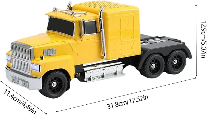WSTER American Truck Bluetooth Speaker with HD Sound, TWS Pairing, LED Party Light, Operation Panel, Built-in Mic, Portable Car Model Speaker for Parties, Beach, Outdoor Activities (Yellow)