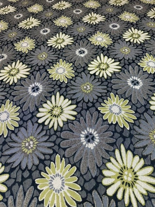 OctoRose 3 Side Zipper Upholstery Thick Linen Tweed Futon Cover Slipcover Sofa DayBed Mattress Cover (Cover ONLY) (Chenille-Daisies-Grey, Full)