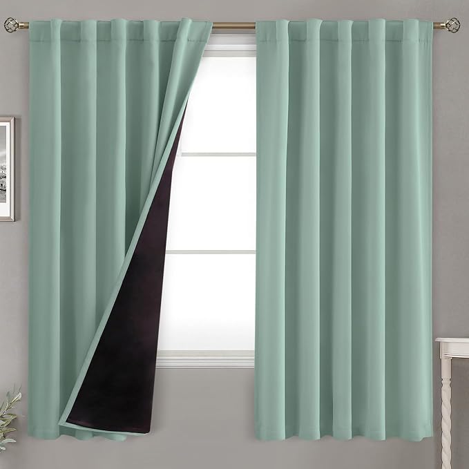 BGment Blackout Curtains with Thermal Insulation Liner Curtains 63 Inches Long by BGment