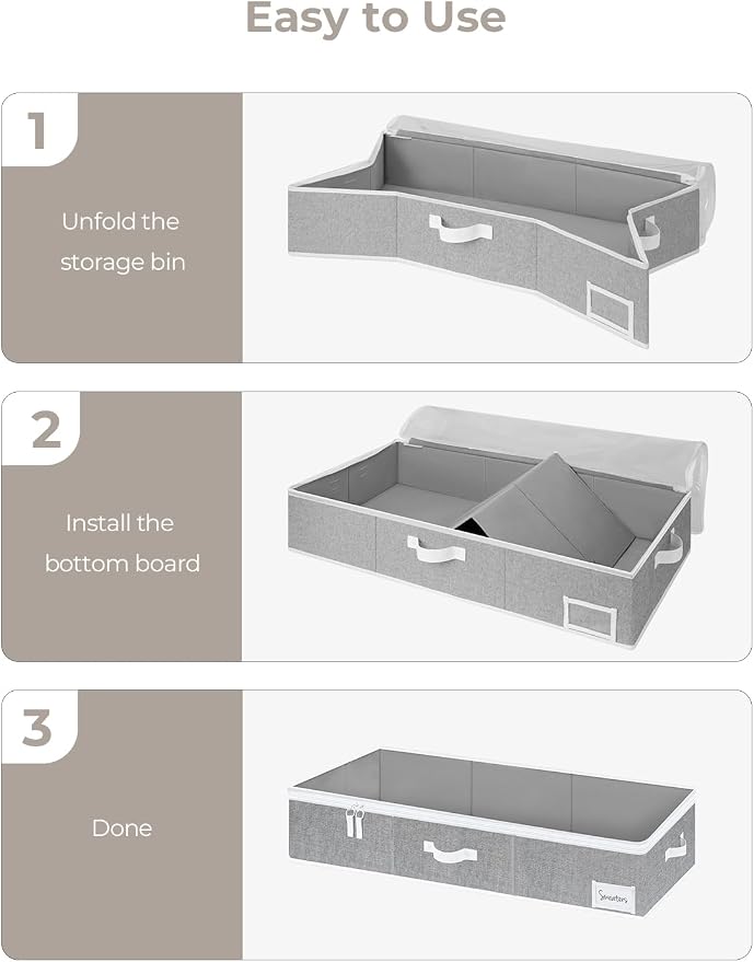 StorageWorks 6 Inch Low Profile Under Bed Storage Containers - Image 8