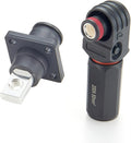 1 Set Battery Energy Storage Connector 200A 50mm² High Current HV Connectors Quick Plug Terminal Right Angle Plug and Socket IP67 Waterproof Power Adapter (Black, 200A)