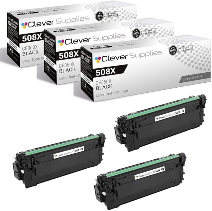 CS Replacement Toner Cartridge Compatible with HP 508X CF360X Black Color Enterprise M533X M552DN M553DN Color Enterprise M553N M577C M577DN M577F M577Z ( 3 Pack Black )