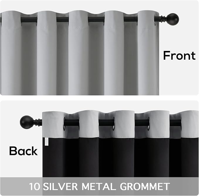 Yakamok Light Grey Blackout Curtains 96 inches Long - Image 6