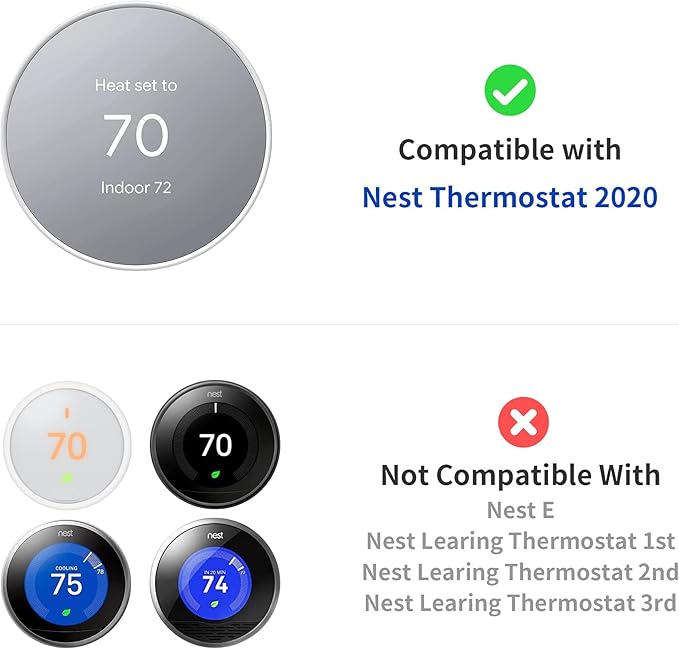 Petrichor Nest Thermostat Wall Plate - Compatible with Google Nest 2020 - Trim Kit, Cover Accessory for Easy Installation (2 Pack Charcoal)